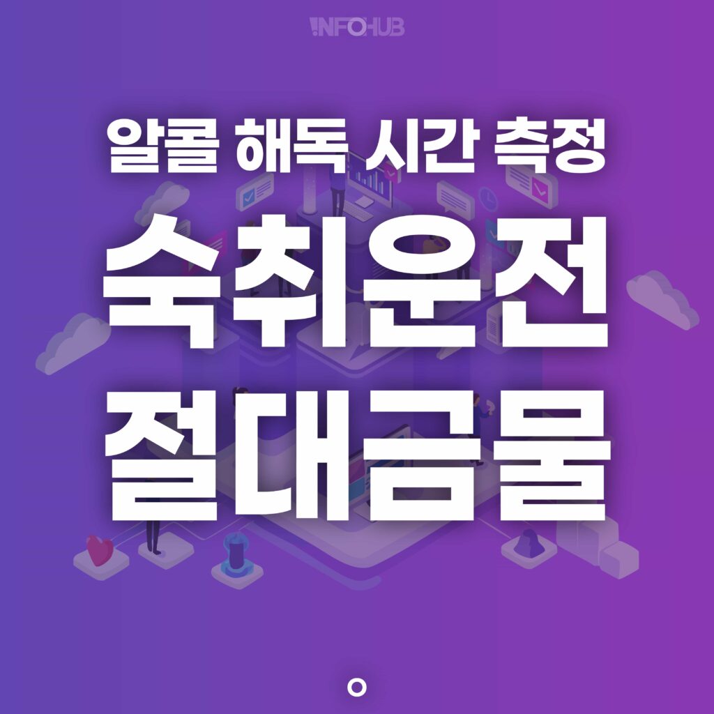 숙취운전 절대 금물. 알콜 분해 시간 측정