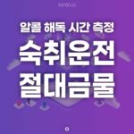 숙취운전 절대 금물. 알콜 분해 시간 측정